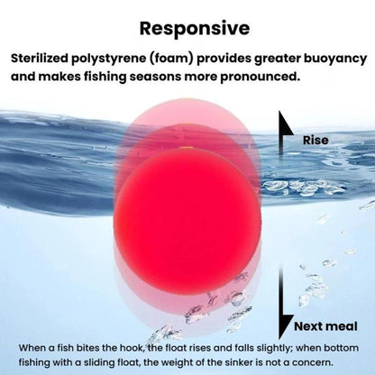 50pcs Spherical Fishing Float Fishing Floating Ball, 15mm, 18mm, 20mm, 24mm, 27mm, 30mm, 33mm, 36mm