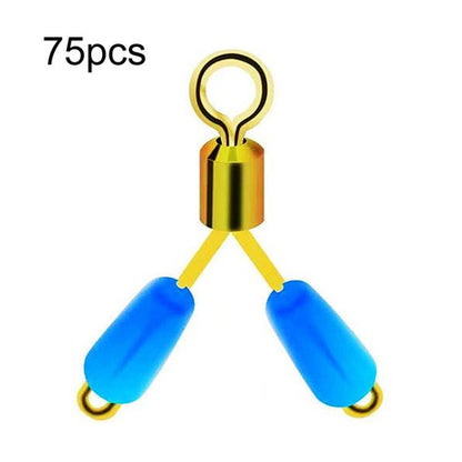 75pcs Anti-Tangle Figure 8 Swivel Connector Anti-Tangle Silicone Quick Leader Clip, Small, Medium, Large
