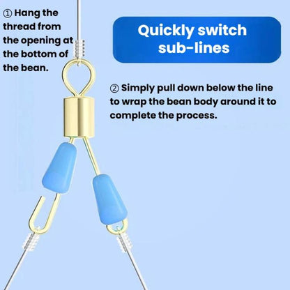 75pcs Anti-Tangle Figure 8 Swivel Connector Anti-Tangle Silicone Quick Leader Clip, Small, Medium, Large