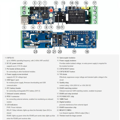 Industrial Control Board WiFi Network Relay Supporting WiFi / Bluetooth With Multiple Isolation Protection Circuits, 32152