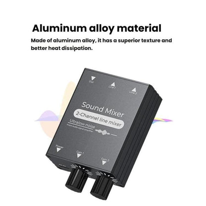 3.5mm Audio Switcher Selector Dual 3.5mm AUX Inputs To Single Output With Independent Volume Control, 3.5mm AUX Inputs To 1 Output