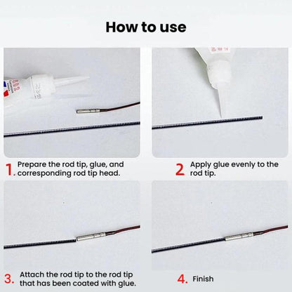 50pcs Fishing Rod Tip Loop Connector Rotating Rod Tip, 0.8mm, 0.9mm, 1.0mm, 1.1mm, 1.2mm, 1.3mm, 1.4mm, 1.5mm, 1.6mm, 1.7mm, 1.8mm, 2.0mm, 2.2mm