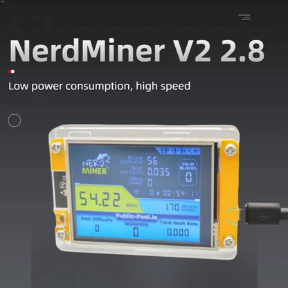 NerdMiner V2 2.8 Inch Smart Display Crypto Solo Lottery