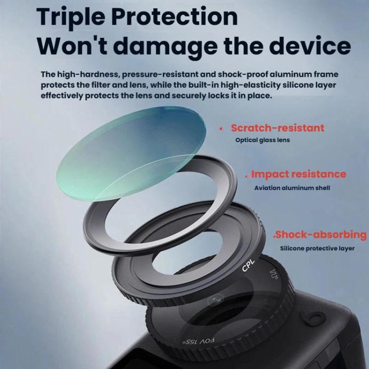 For DJI Osmo Action 6 Camera 4-In-1 Filter Kit CPL/ND8/ND16/ND32 Lens Filters