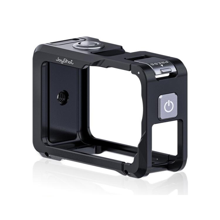 For DJI Osmo Action 6 Joyshot Dual-Open Metal Cage Aluminum Protective Frame with 1/4-inch Screw Holes & Cold Shoe Mount, Dual-Open Cage