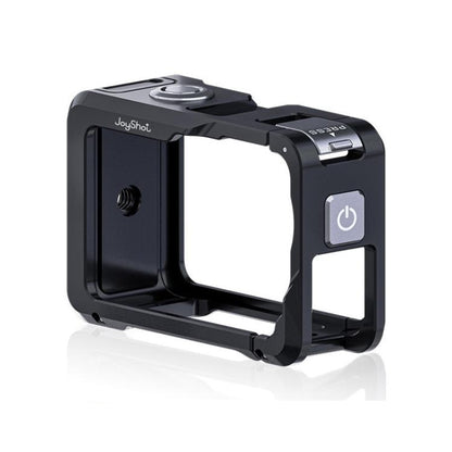 For DJI Osmo Action 6 Joyshot Dual-Open Metal Cage Aluminum Protective Frame with 1/4-inch Screw Holes & Cold Shoe Mount, Dual-Open Cage