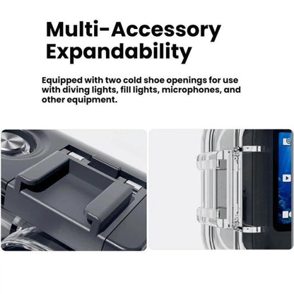 For DJI Osmo Action 6 Waterproof Case 70m IPX8 Dive Housing with Dual Cold Shoe, Waterproof Case