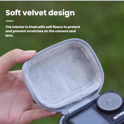 For DJI Osmo Action 6 PU Storage Case Water-Resistant Camera Bag with Carabiner
