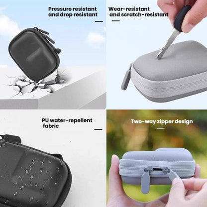For DJI Osmo Action 6 PU Storage Case Water-Resistant Camera Bag with Carabiner
