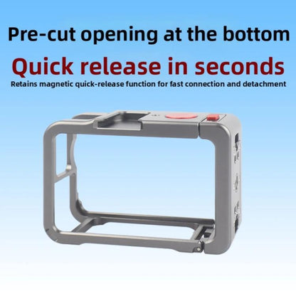 For DJI Osmo Action 6 Metal Extension Cage Protective Frame with Cold Shoe Mount, Gray Cage