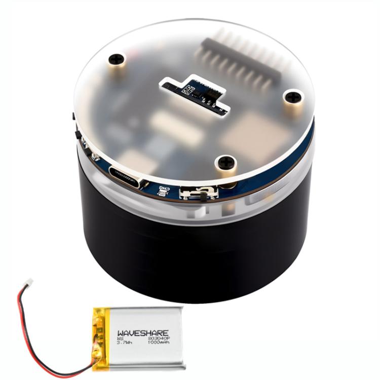 WAVESHARE ESP32-S3 AI Smart Speaker Development Board Dual-Mic Noise Reduction Echo Cancellation Surround RGB Light Effect, No Battery, With Battery