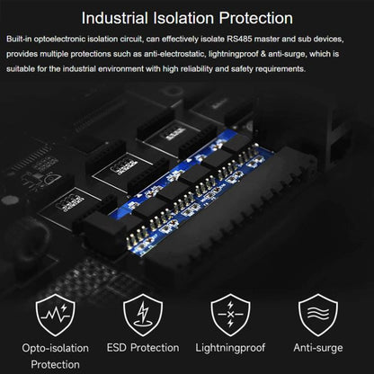 Industrial Isolated 4CH Hub Rail Wide Baud Rate Repeater, 32247
