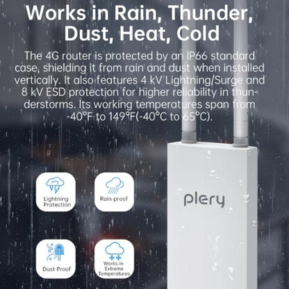 COMFAST Plery R702 Outdoor 4G LTE Wireless Router IP66 Waterproof Universal SIM Support, EU Plug, US Plug, UK Plug, AU Plug