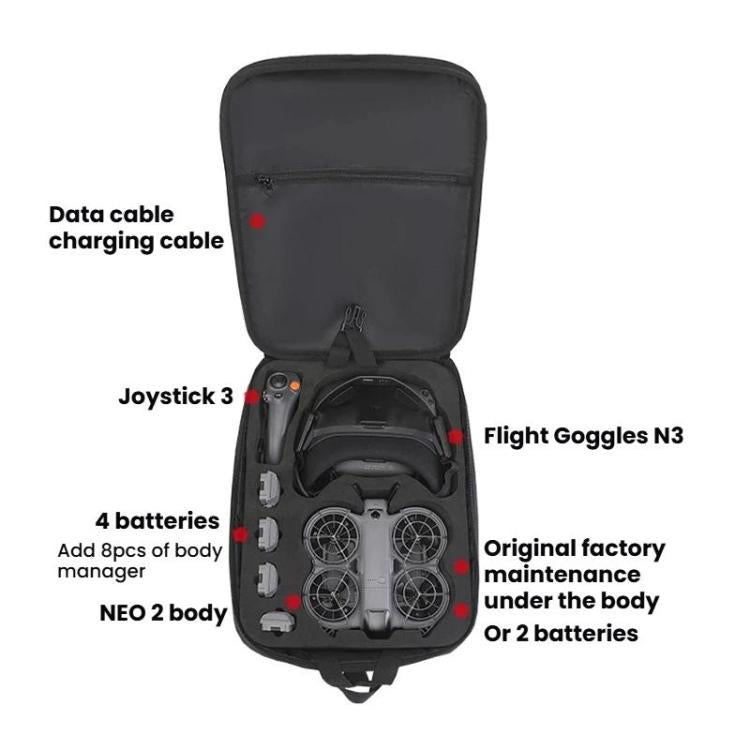 For DJI Neo 2 BKano Physical Flying Kit Bag Shoulder Bag, Shoulder Bag(Black)