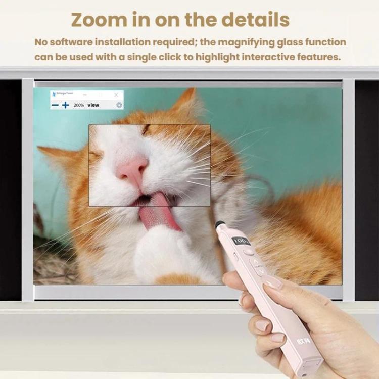 OUBAI T10S Presentation Pointer With Magnifier & Air Mouse, Red Laser, Screen Writing, Timer, Plug & Play