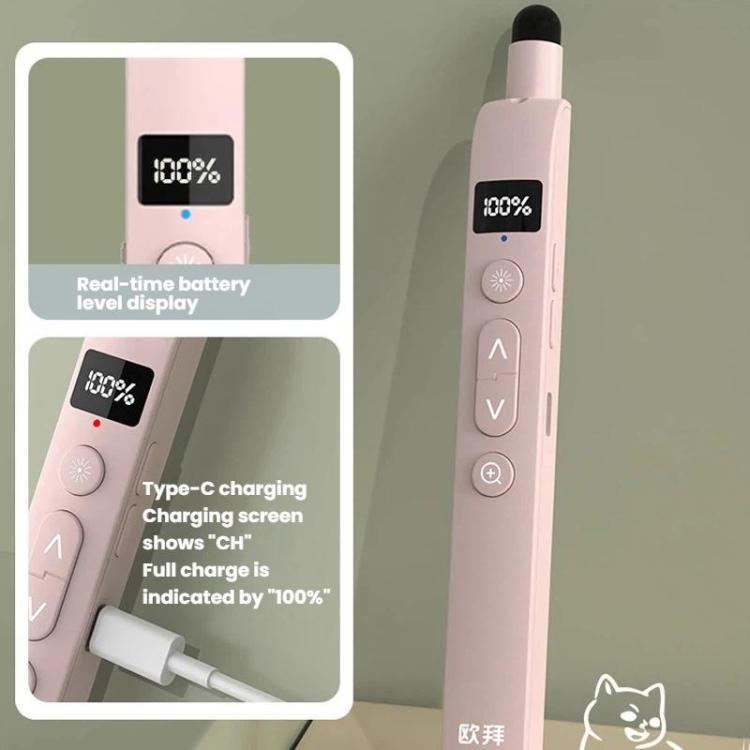 OUBAI T10S Presentation Pointer With Magnifier & Air Mouse, Red Laser, Screen Writing, Timer, Plug & Play