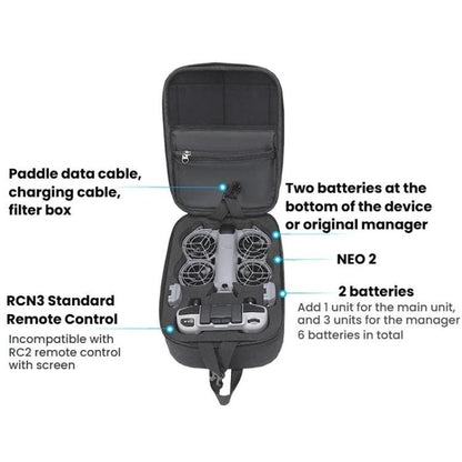 For DJI Neo 2 BKano Outdoor Portable Hard Shell Smooth Fly Kit Organizer Bag Mini Chest Bag, Chest Bag(Black)