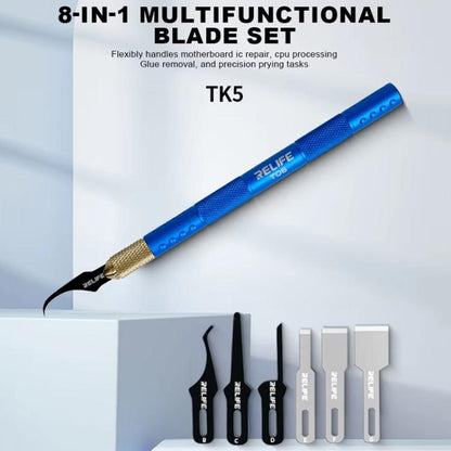 Multi-functional Mobile Phone Repair Blade Set Pry IC Chip CPU Layers Scrape Edge Rubber Degumming Tool, TK5