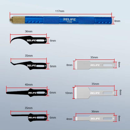 Multi-functional Mobile Phone Repair Blade Set Pry IC Chip CPU Layers Scrape Edge Rubber Degumming Tool, TK5