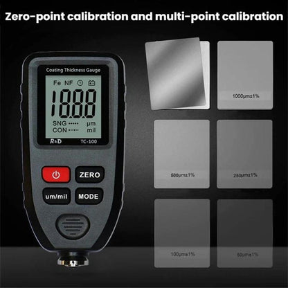 R&D INSTRUMENTS TC-100 High-Precision Coating Thickness Gauge Automotive Paint Film Thickness Tester, TC-100