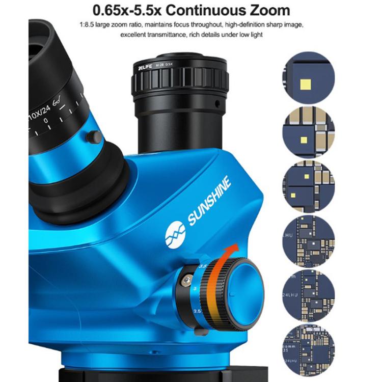 SUNSHINE 71 Ultra-B11 Cell Phone Repair Trinocular Microscope Staggered / Continuous Zoom HD Microscope, SUNSHINE 71 Ultra-B11(Blue), SUNSHINE 71 Ultra-B11(Black Silver)