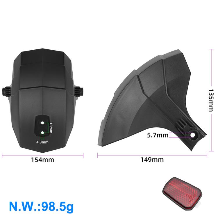 For Kukirin G3 / G4 AIMITE Electric Folding Scooter Rear Fender, With Reflector, Without Reflector