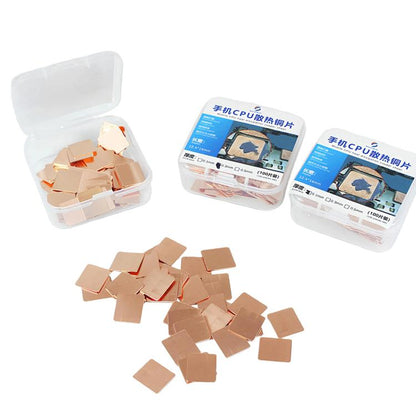 100pcs Red Copper Thermal Cooling Pads For Android Phone CPU High Conductivity Copper Sheets, 0.1mm, 0.3mm, 0.5mm