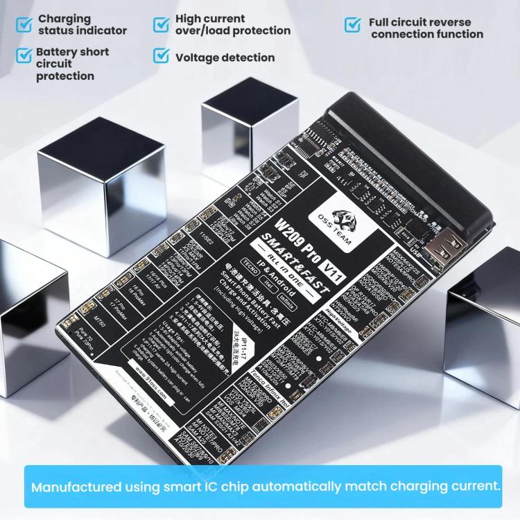 OSS TEAM W209 PRO V11 Battery Activator Board 7.4V High-Voltage for iPhone 6 To 17 Series & Android Devices, W209 PRO V11