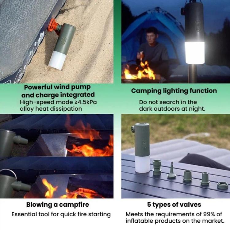 b-9851 2 In 1 Rechargeable Household Universal Air Pump Outdoor Portable Lighting Camping Lantern