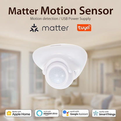 Matter Thread USB-C Power PIR Motion Sensor Smart Home System Compatible With Tuya App Remote Control, PIR Motion Sensor