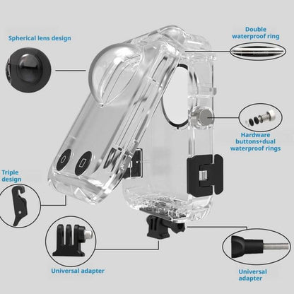 For DJI Osmo 360 Full Invisible Waterproof Case 40m Depth Diving Housing Underwater Camera Shell, Waterproof Case