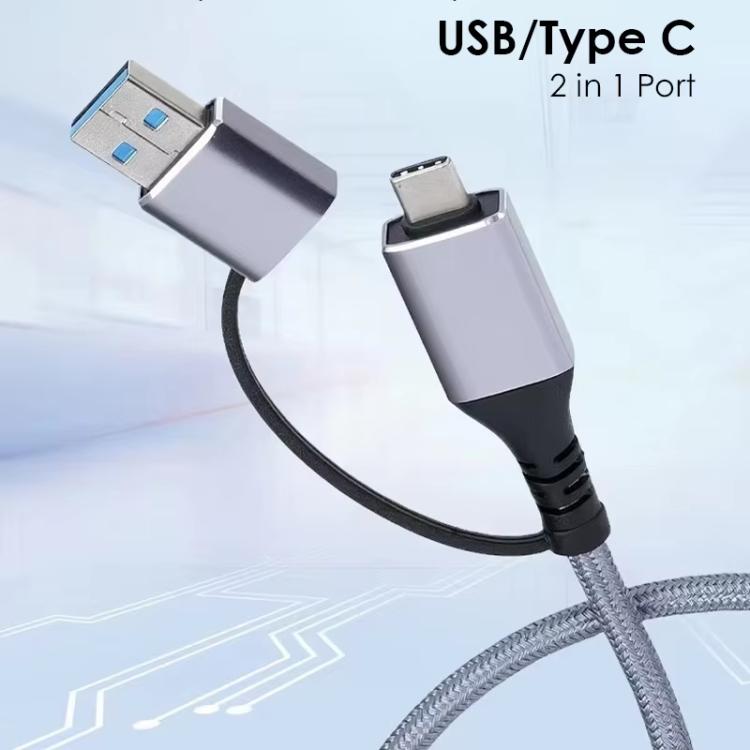 USB-C/USB 3.0 To RJ45 Gigabit Ethernet Cable LAN Converter, 2-in-1 Ethernet Cable