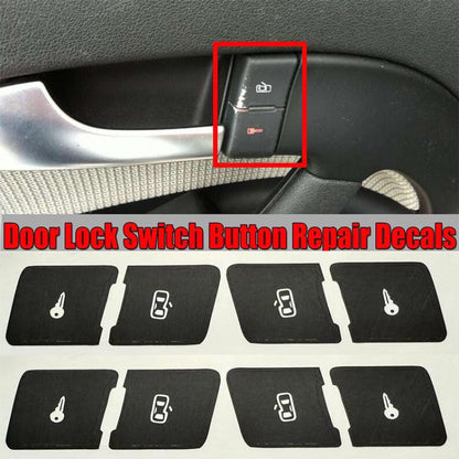 For Audi A3L 10pcs Matte Car Door Lock Control Switch Repair Stickers