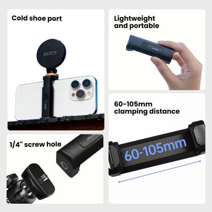 LKTOP Plastic Phone Clamp Holder Tripod Mount with 1/4-Inch Screw Hole & Cold Shoe