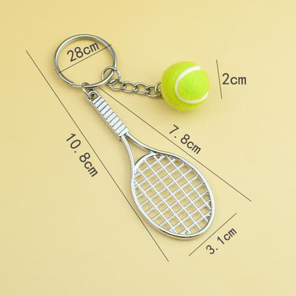 5pcs Creative Tennis Keychain Metal Pendant Souvenir Gift, A-035