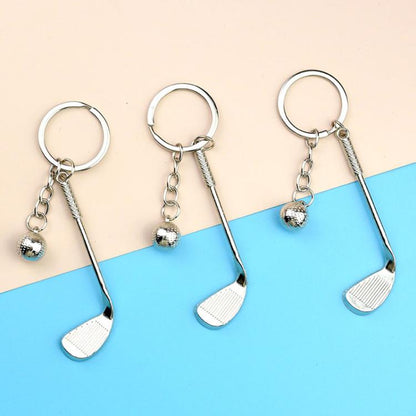 5pcs Creative Golf Ball Keychain Unisex Metal Key Ring Gift Souvenir, A-073
