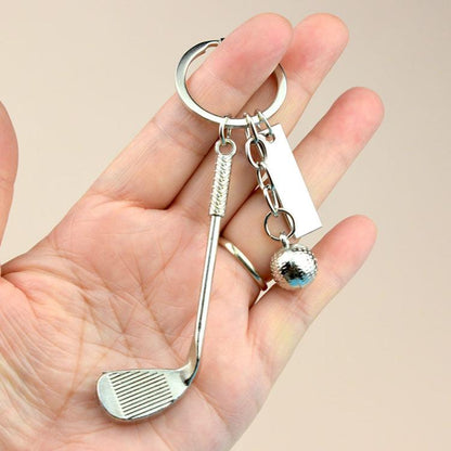 5pcs Creative Golf Ball Keychain Unisex Metal Key Ring Gift Souvenir, A-073