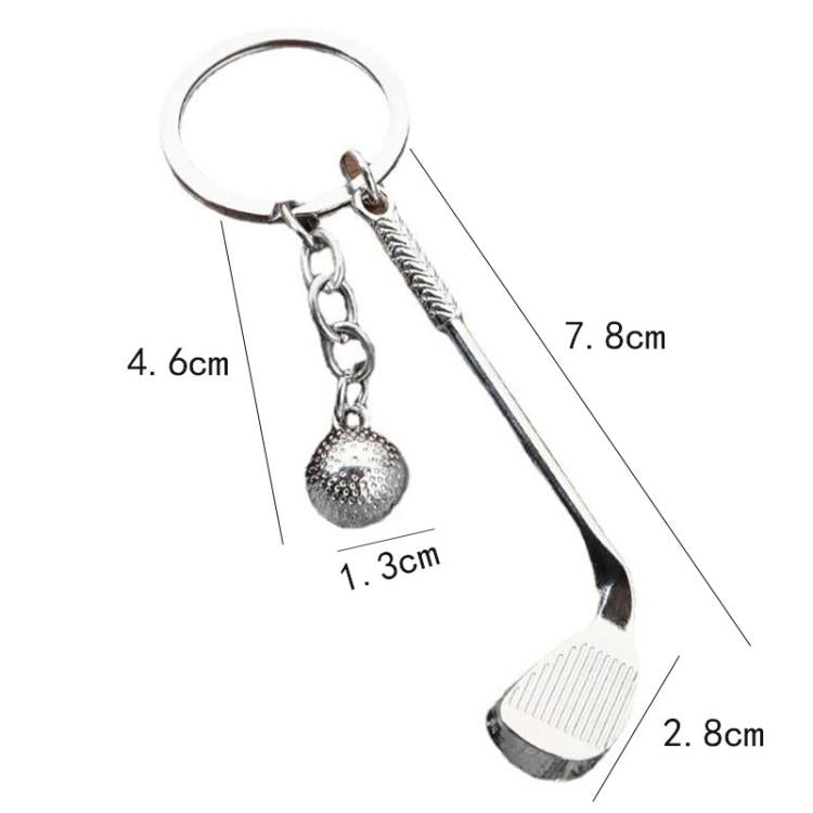 5pcs Creative Golf Ball Keychain Unisex Metal Key Ring Gift Souvenir, A-073