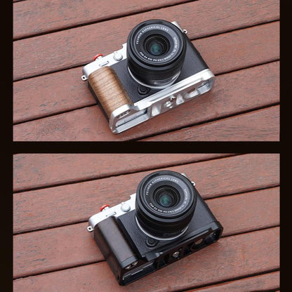 For Fujifilm X-E5 Flymile Camera L-Shaped Cold Shoe Mount For One-Handed Shooting, Black Ebony, Silver Walnut