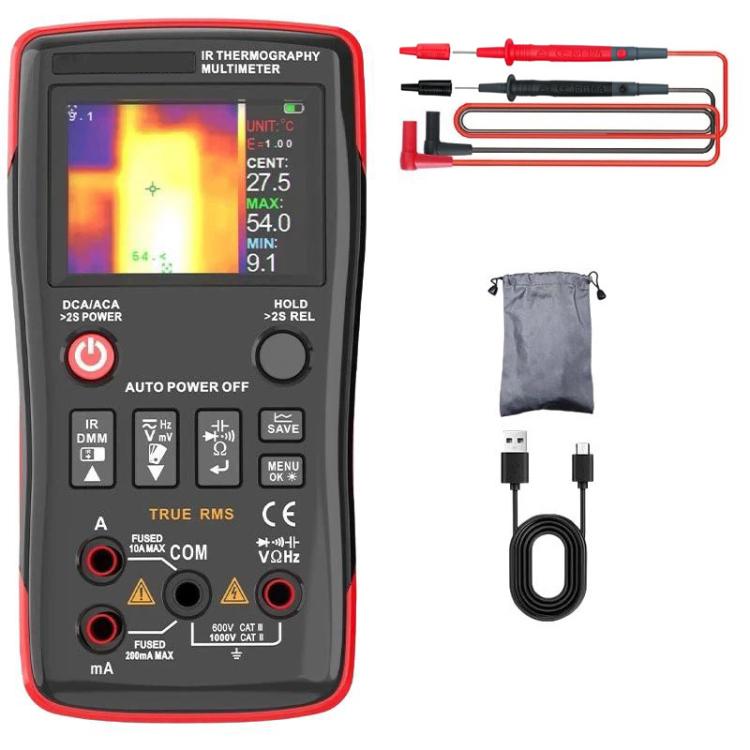 ZT-R01 Handheld HD Infrared Thermal Imaging Multimeter Industrial Power/Floor Heating Thermal Imager, Standard, With Bag