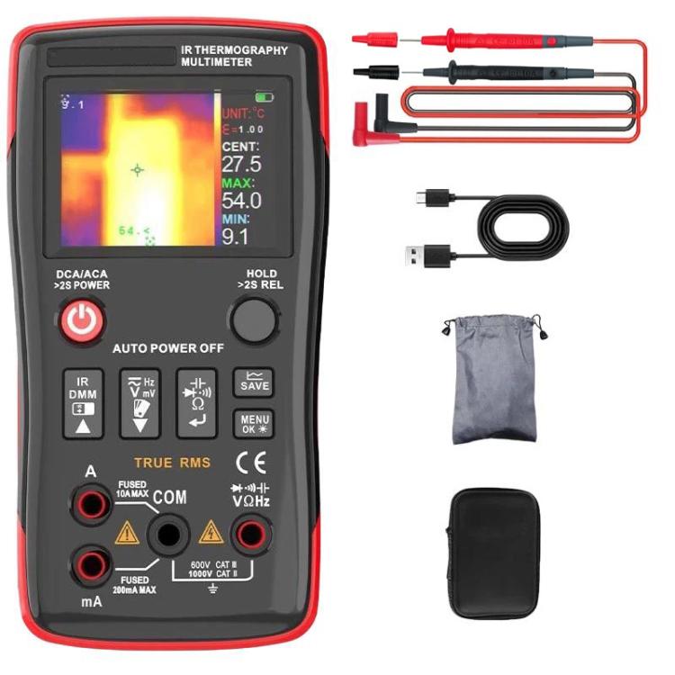 ZT-R01 Handheld HD Infrared Thermal Imaging Multimeter Industrial Power/Floor Heating Thermal Imager, Standard, With Bag