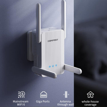 COMFAST CF-XR187 Dual-Band 2700Mbps WiFi 6 Range Extender Gigabit Wireless Repeater Signal Amplifier, EU Plug, US Plug