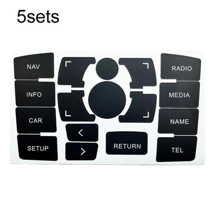 5sets Multimedia Radio Panel Repair Sticker Button Repair Decal, For Audi A6 / A6L 2007-2011 Left Drive, For Audi A6 / A6L 2004-2006 Left Drive