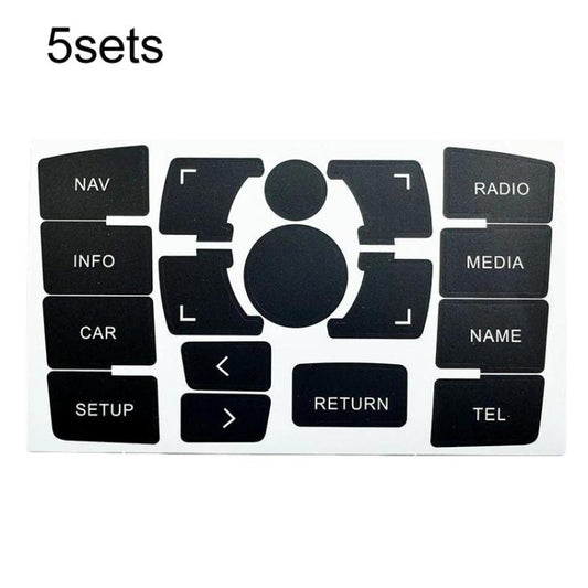 5sets Multimedia Radio Panel Repair Sticker Button Repair Decal, For Audi A6 / A6L 2007-2011 Left Drive, For Audi A6 / A6L 2004-2006 Left Drive
