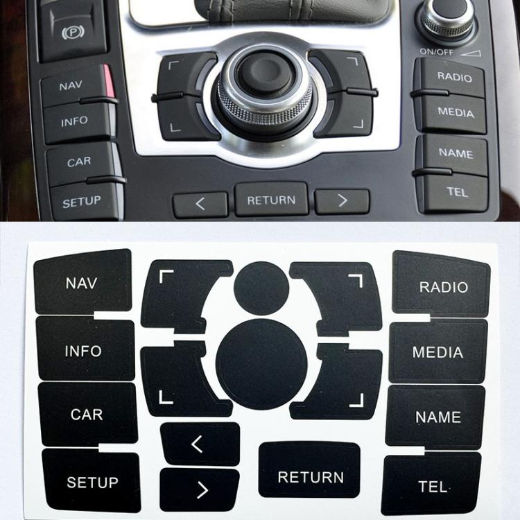 5sets Multimedia Radio Panel Repair Sticker Button Repair Decal, For Audi A6 / A6L 2007-2011 Left Drive, For Audi A6 / A6L 2004-2006 Left Drive