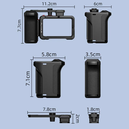 For DJI Osmo Action 4 / 3 / 5 Pro Flymile Adapter Extended Rabbit Cage Accessory, Handle, Set Plastic Version