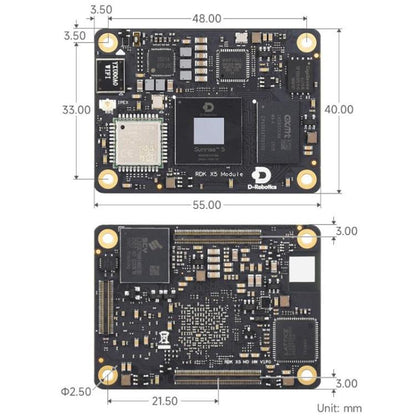 X5 AI Module 10 TOPS Computing Power, Integrated Octa-Core Cortex A55 CPU With Wireless RAM EMMC, Waveshare RDK X5 MD 104032
