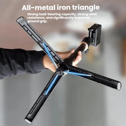 1.2m Extendable Selfie Stick Tripod For Action Cameras With Ball Head 360-Degree Rotatable