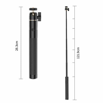 1.2m Extendable Selfie Stick Tripod For Action Cameras With Ball Head 360-Degree Rotatable