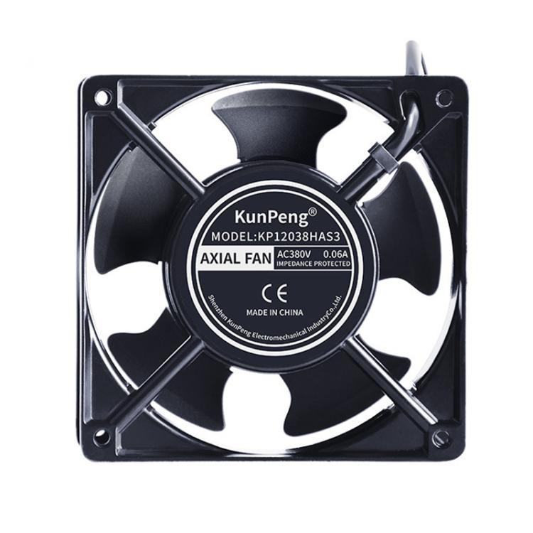 KunPeng KP12038HAS2 12cm Oil-Impregnated Bearing Cooling Fan Industrial AC Fan, 110V, 220V, 380V
